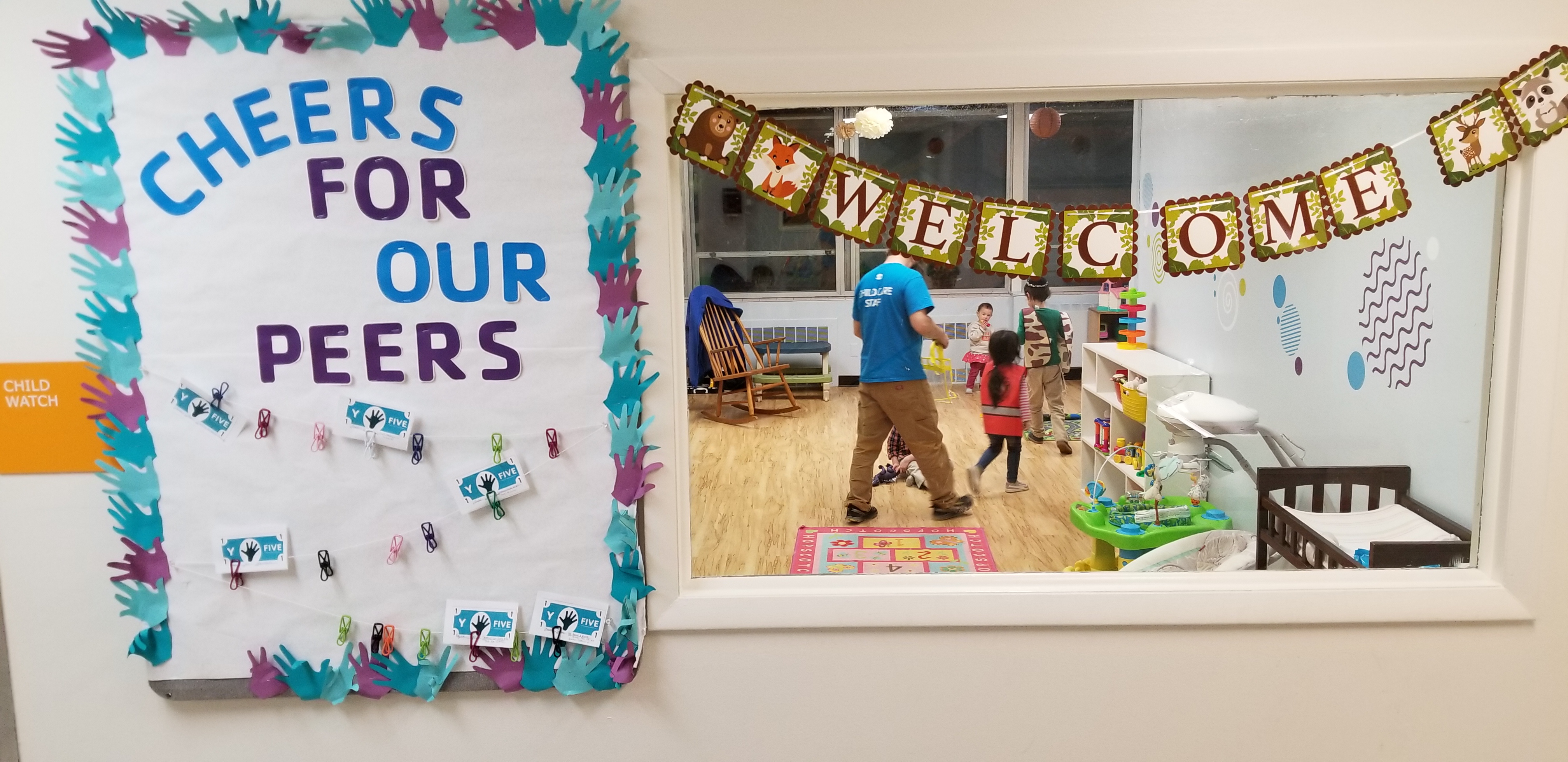 Child Watch picture of window looking into child watch area
