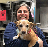 Denise holding puppy